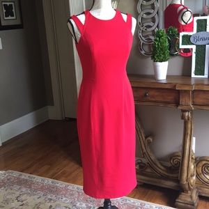 Maggie London sz 4 sleeveless red dress.